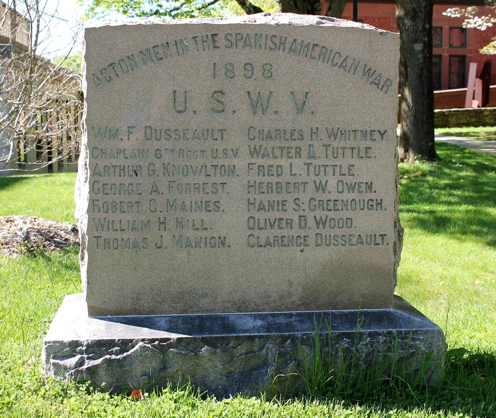 Acton Massachusetts Spanish-American War Memorial
