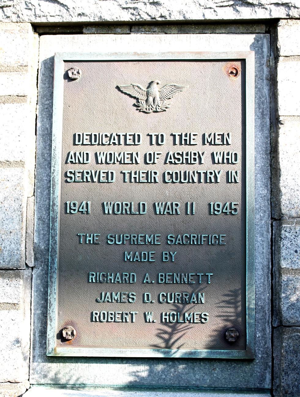 Ashby Massachusetts World War II Veterans Memorial