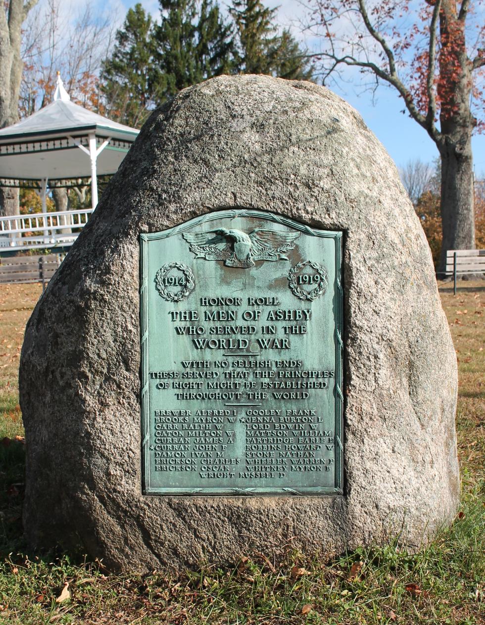 Ashby Massachusetts World War I Veterans Memorial