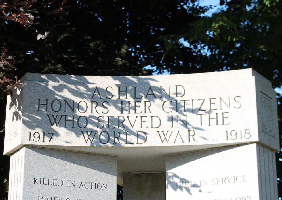 Ashland Massachusetts World War I Veterans Memorial