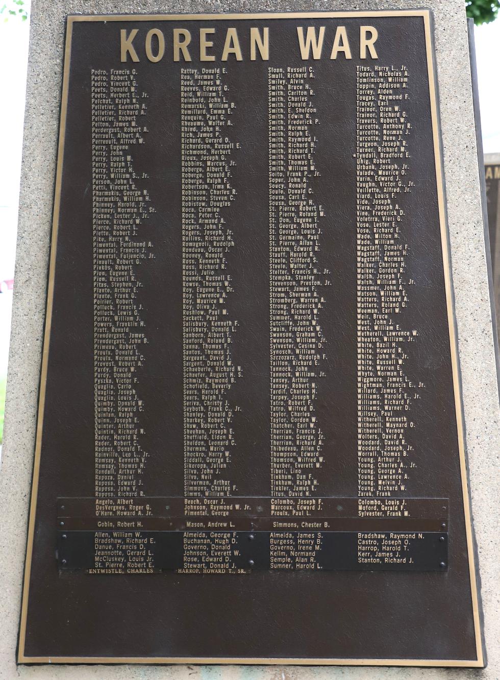 Attleboro Massachusetts Korean War Veterans Memorial