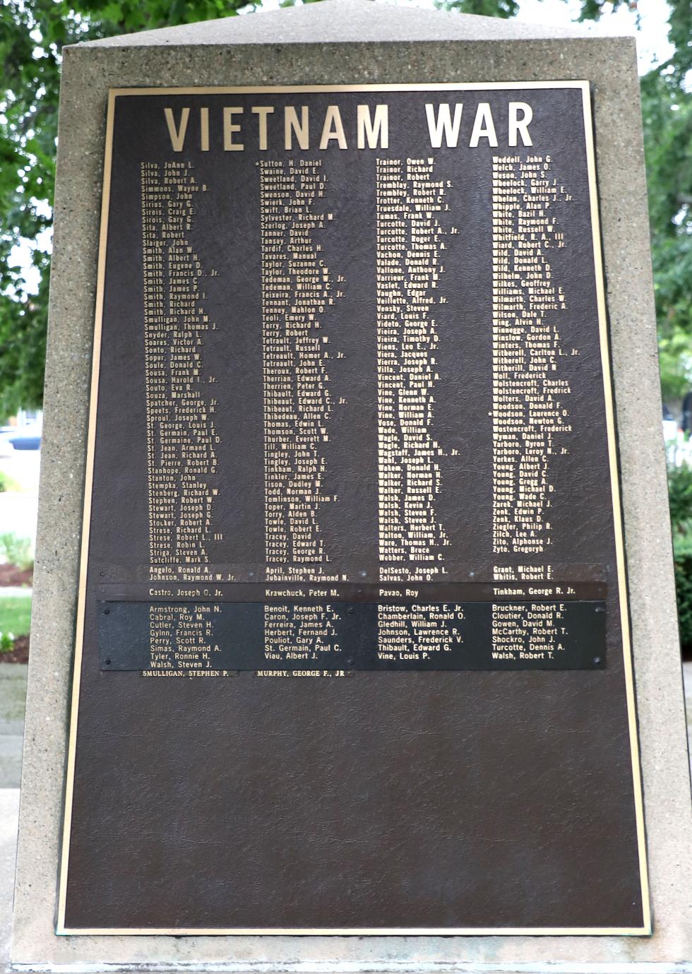 Attleboro Massachusetts Vietnam War Veterans Memorial