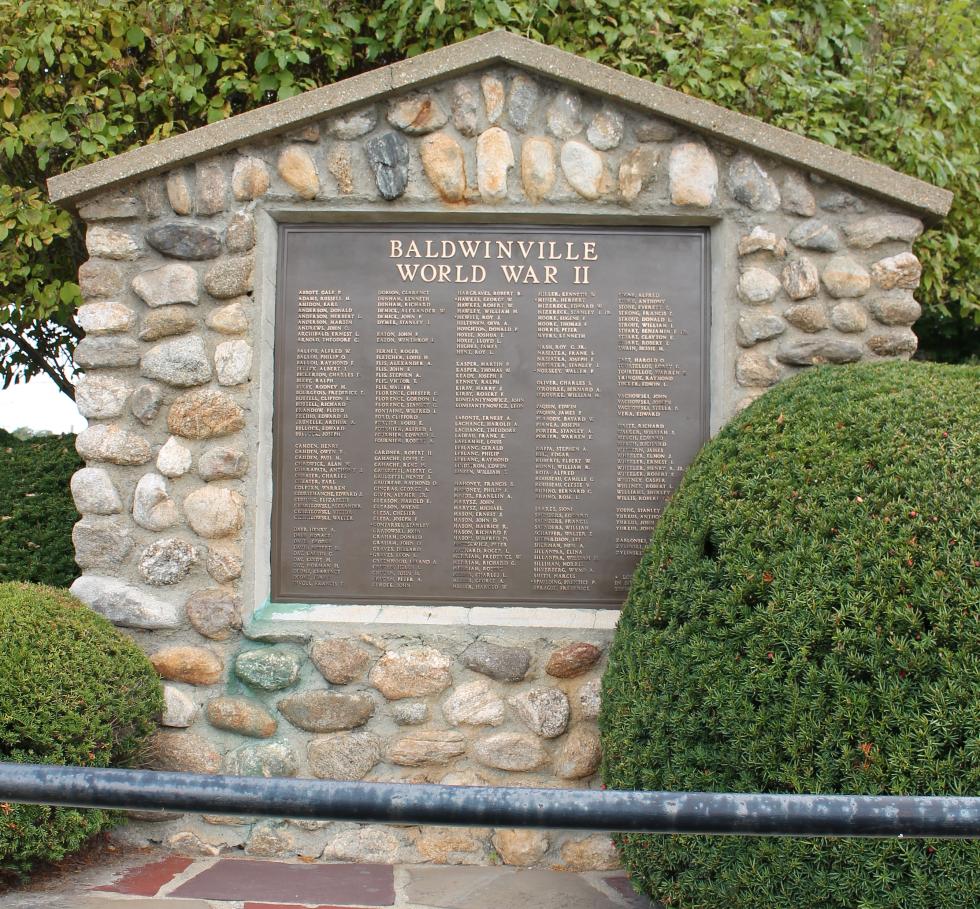 Baldwinville Massachusetts World War II Veterans Memorial