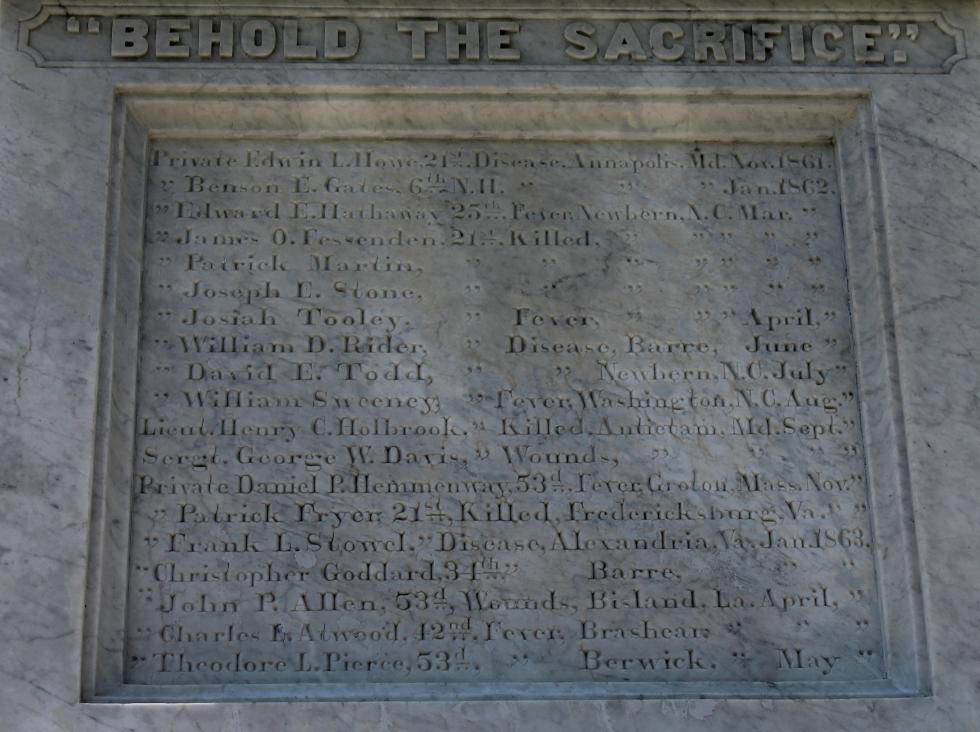 Barre Massachusetts Civil War Memorial