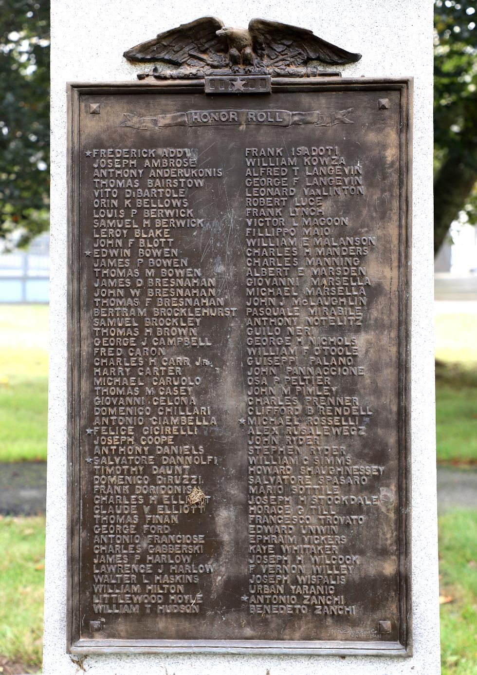 South Barre Massachusetts World War I Veterans Memorial