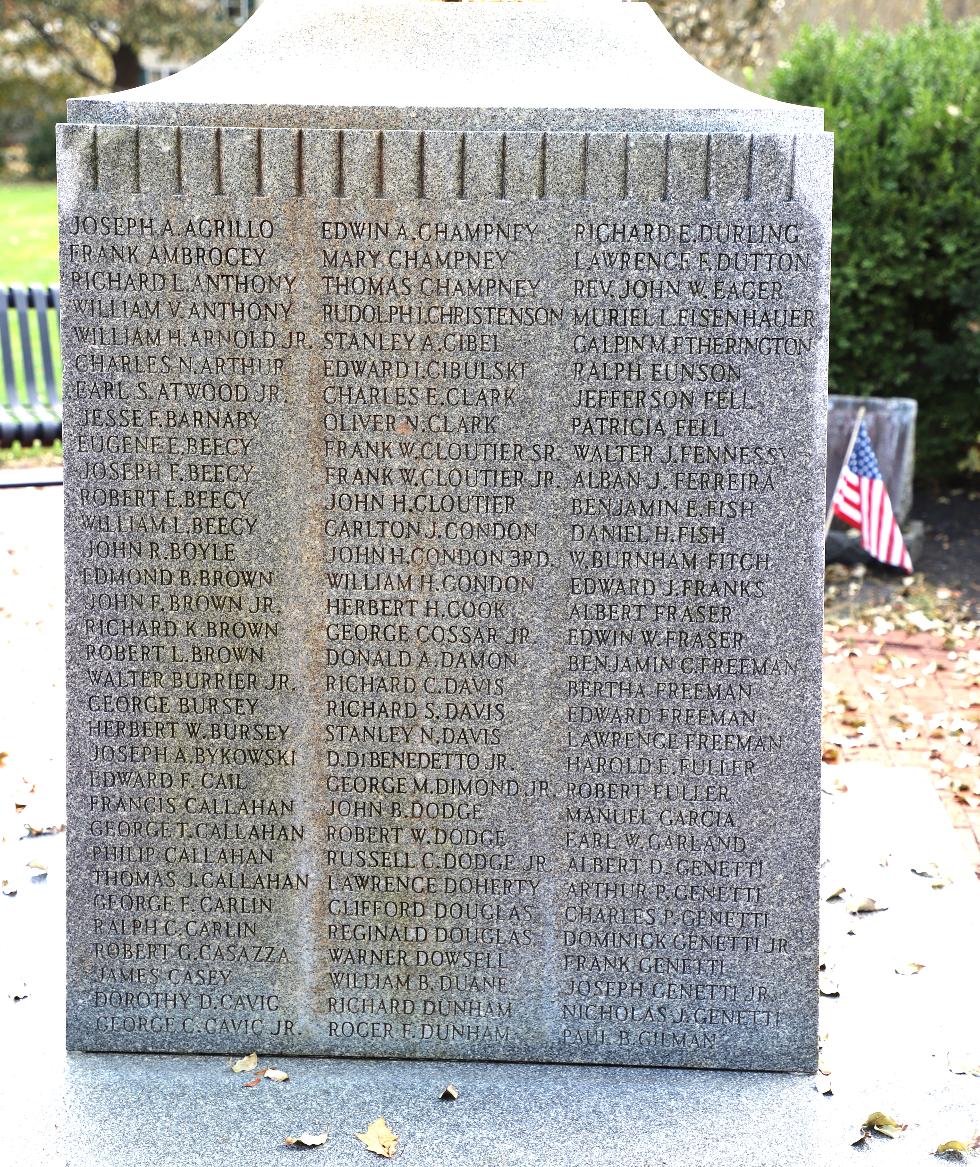 Bedford Massachusetts World War II Veterans Memorial