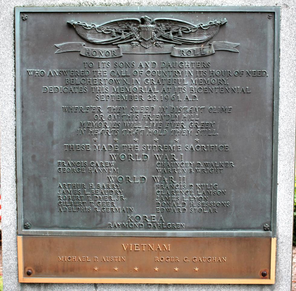 Belchertown Massachusetts Bicentennial Veterans Memorial