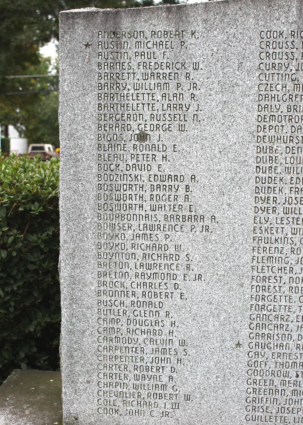 Belchertown Massachusetts Vietnam War Veterans Memorial