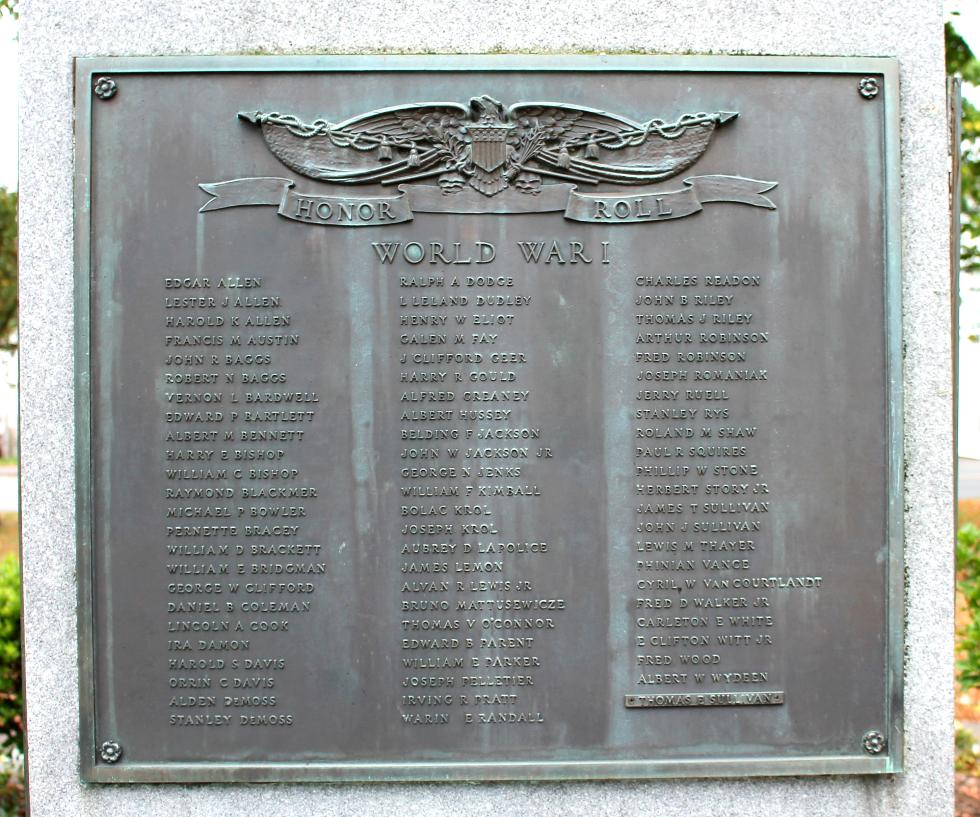 Belchertown Massachusetts World War I Veterans Memorial