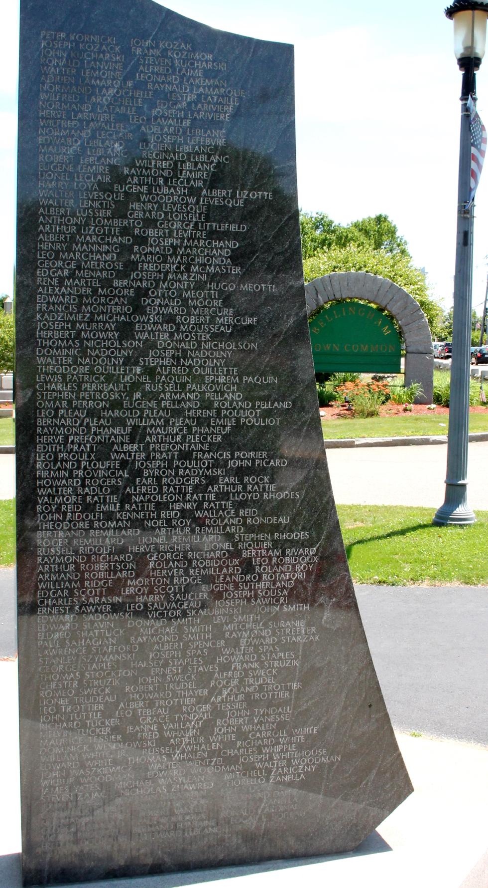 Bellingham Massachusetts World War II Veterans Memorial