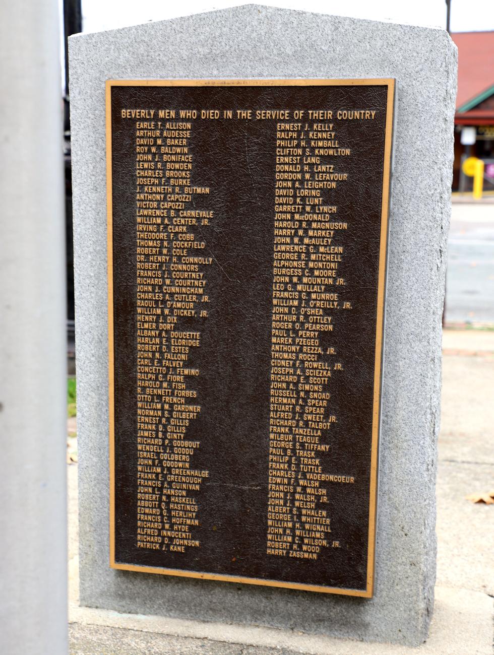 Beverly Massachusetts World War I Veterans Memorial