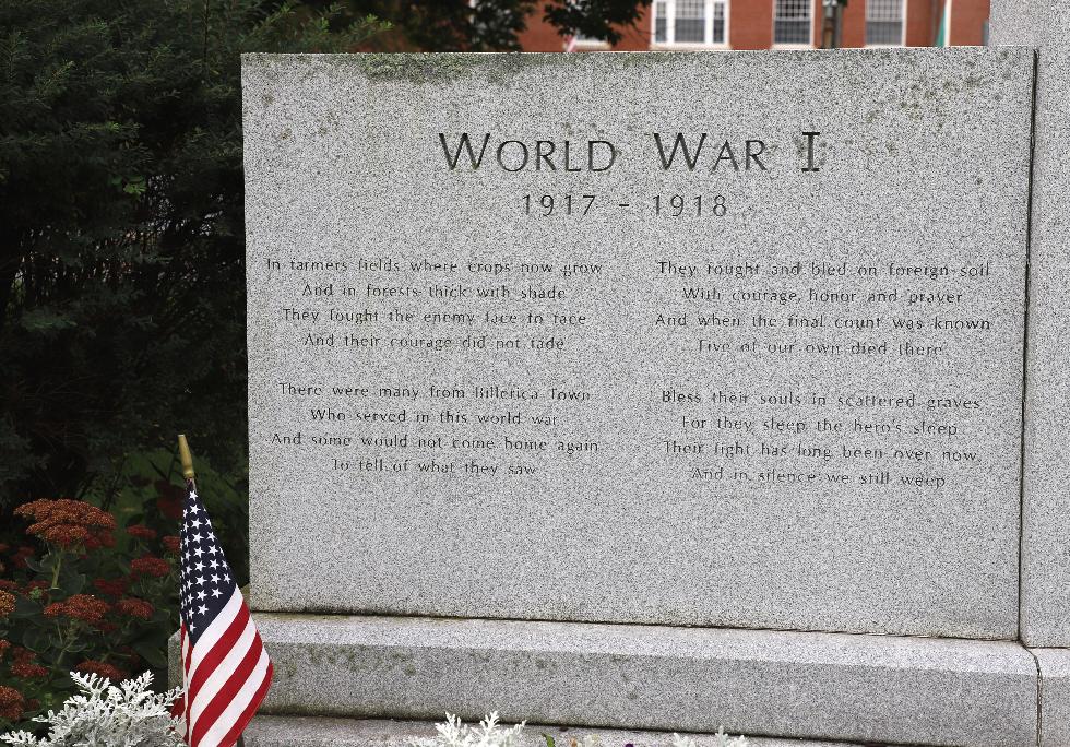 Billerica Massachusetts World War I & World War II Veterans Memorial