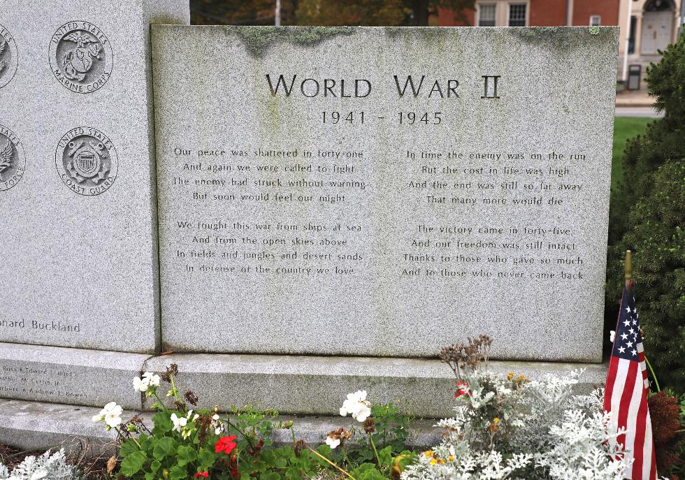 Billerica Massachusetts World War I & World War II Veterans Memorial