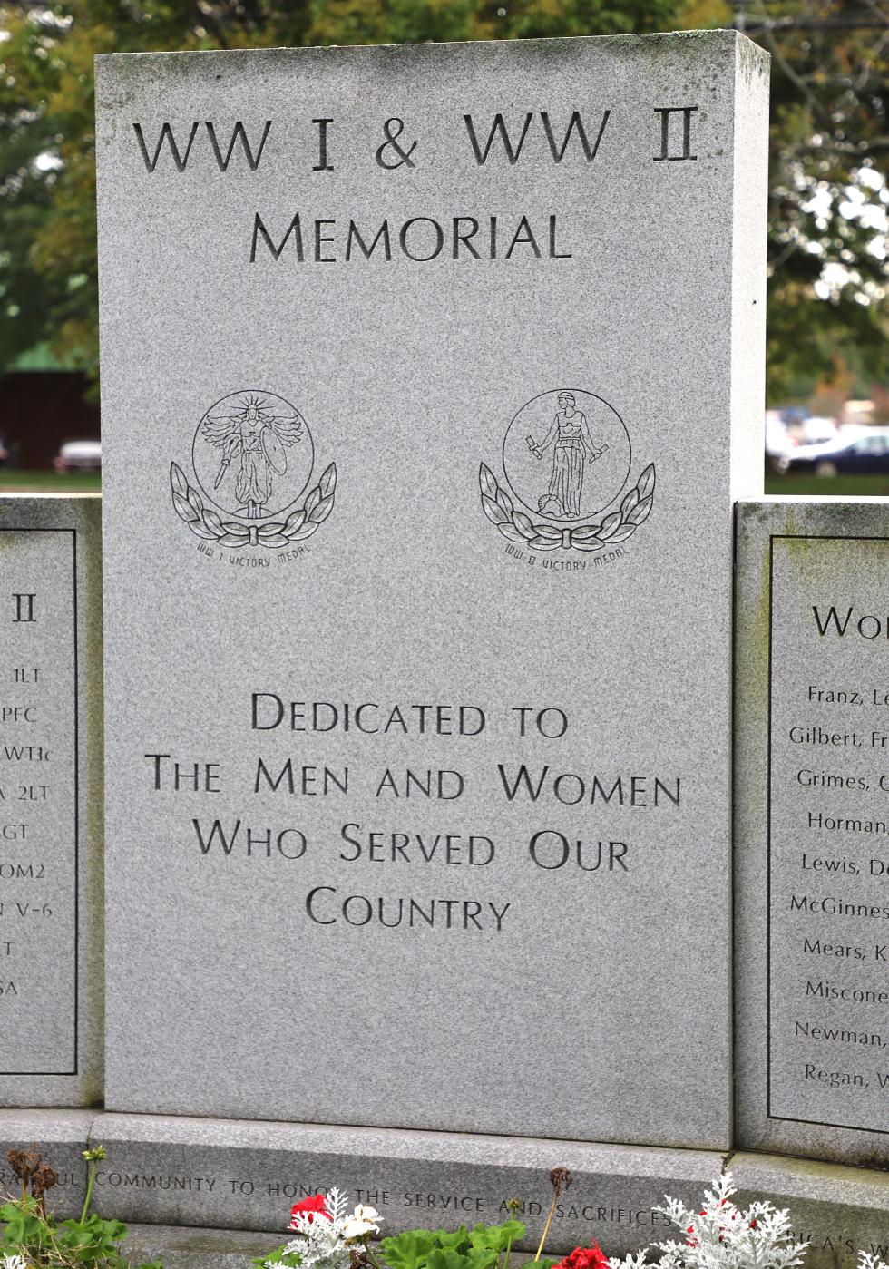 Billerica Massachusetts World War I & World War II Veterans Memorial