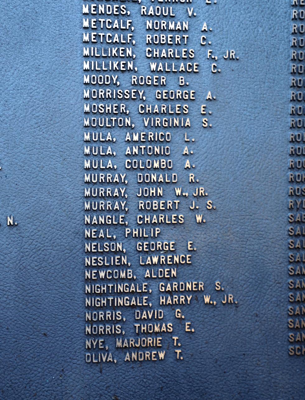 Bourne Massachusetts World War II Veterans Honor Roll