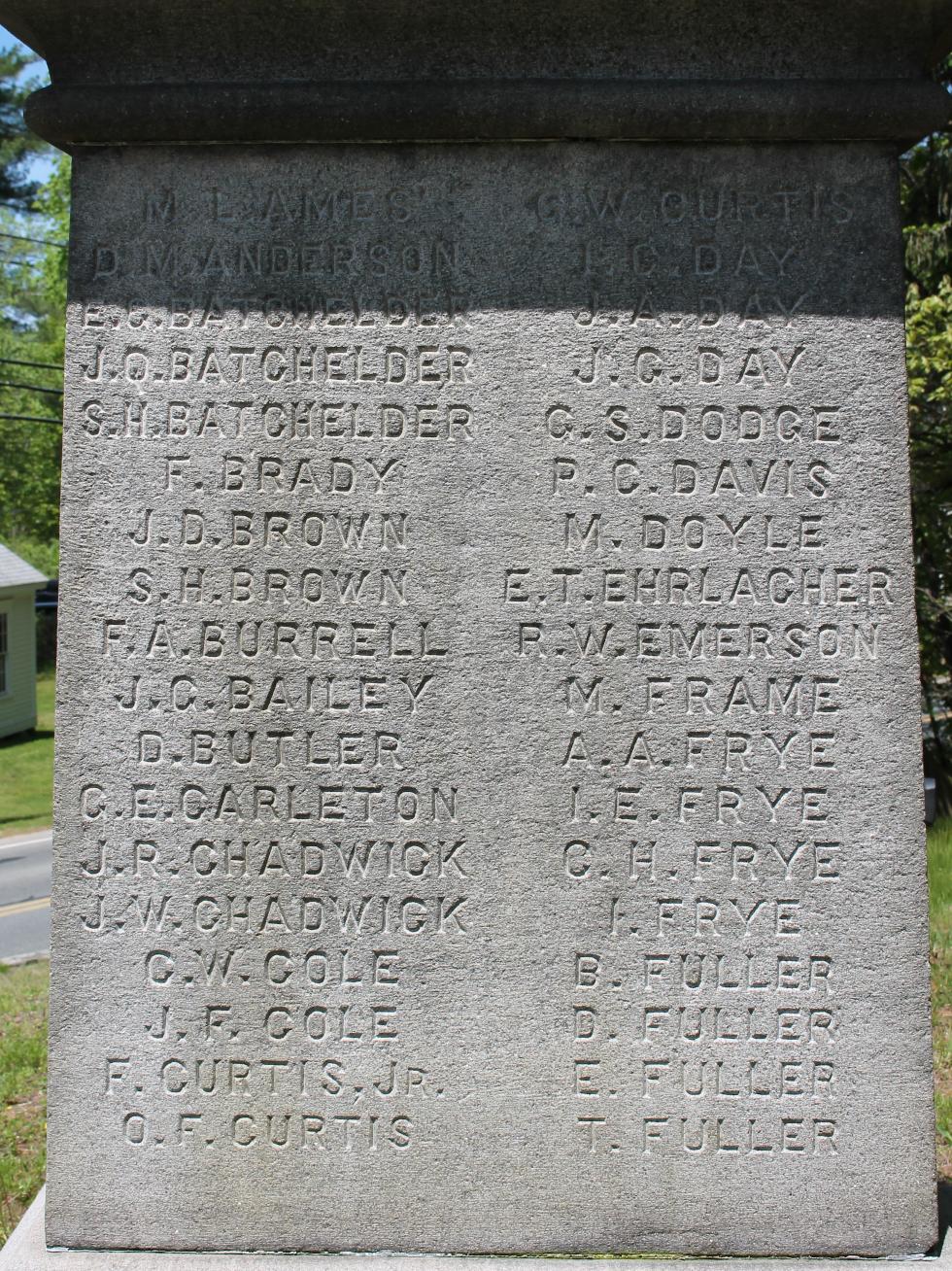 Boxford Massachusetts Civil War Memorial