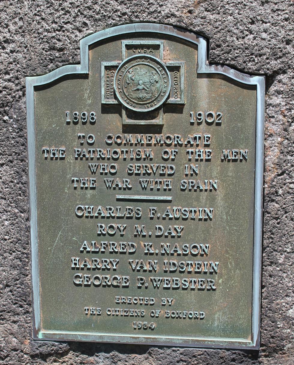 Boxford Massachusetts Spanish-American War Veterans Memorial