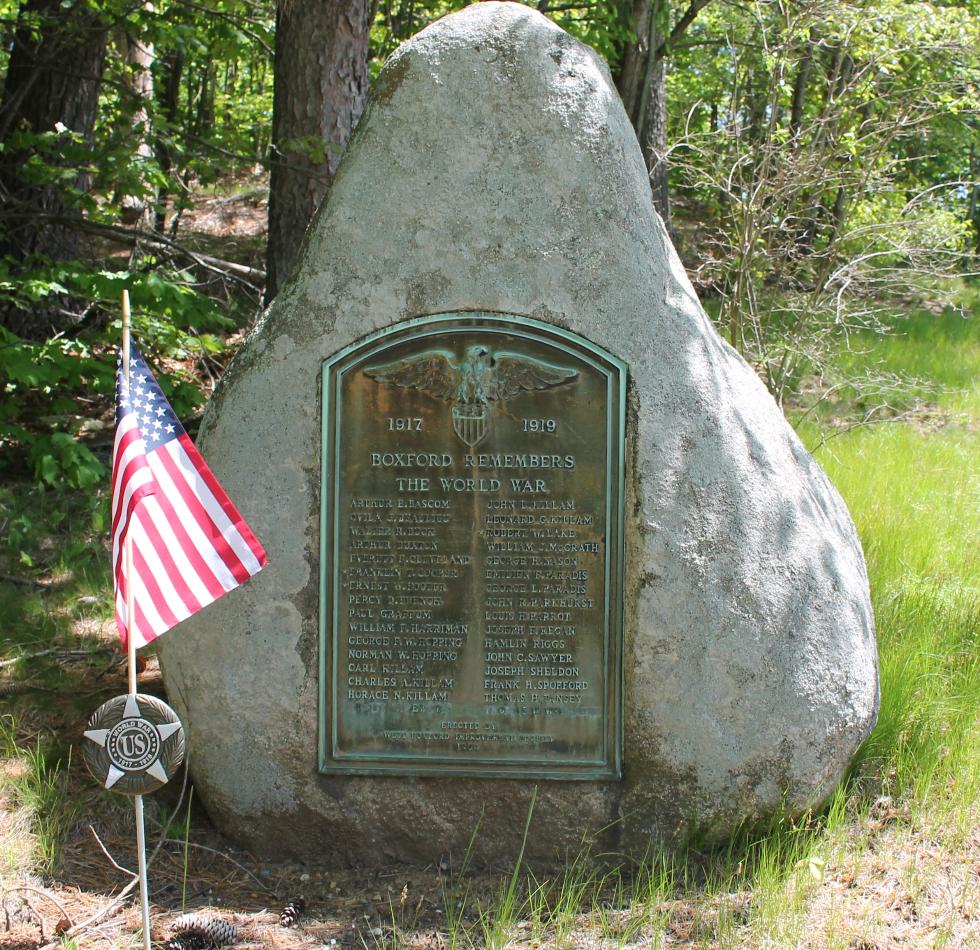 Boxford Massachusetts World War I Veterans Memorial