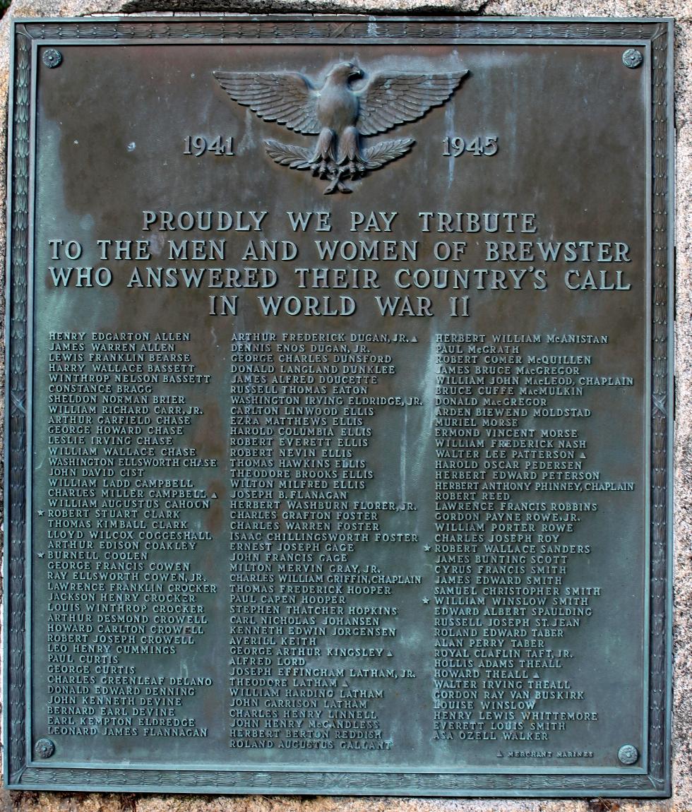 Brewster Massachusetts World War II Veterans Memorial