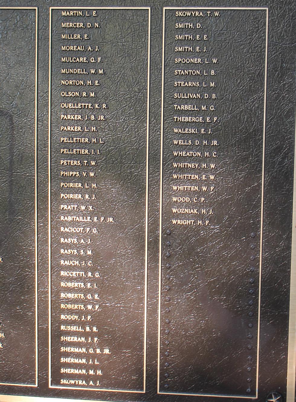 Brimfield Massachusetts World War II Veterans Memorial