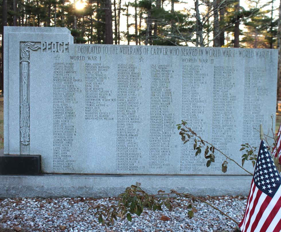 Carver Massachusetts World War I & World War II Veterans Memorial