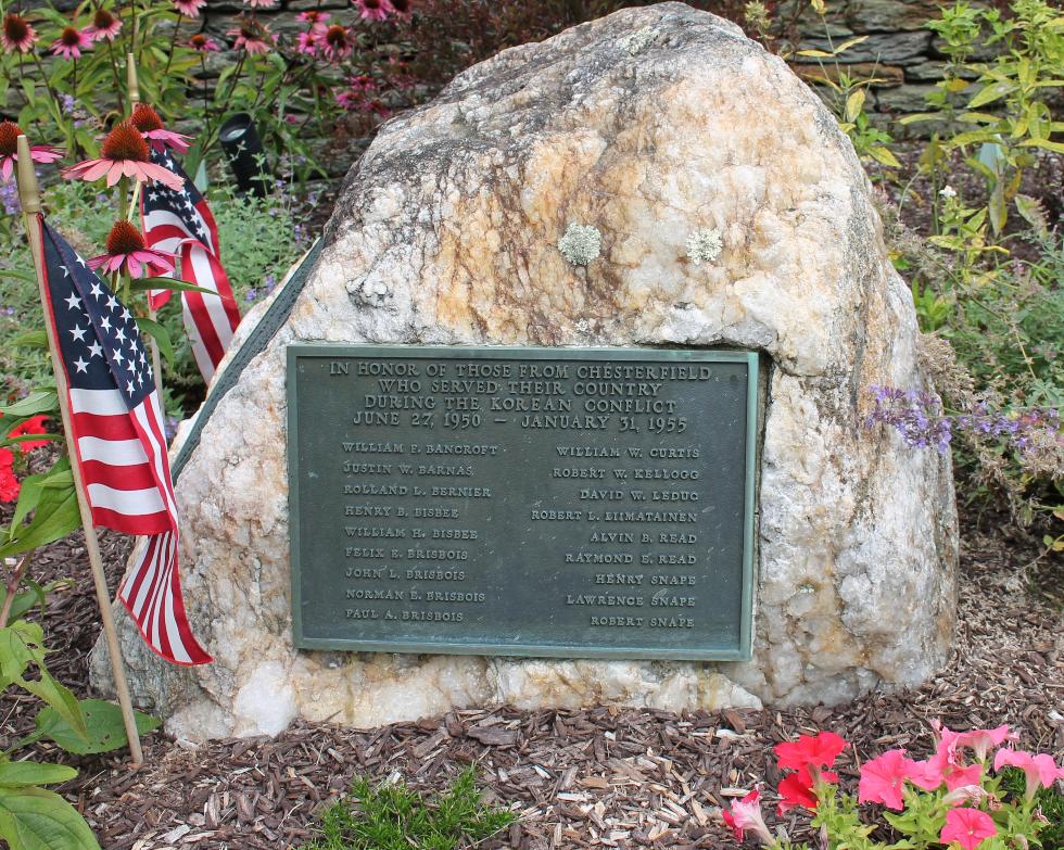 Chesterfield Massachusetts Korean War Veterans Memorial