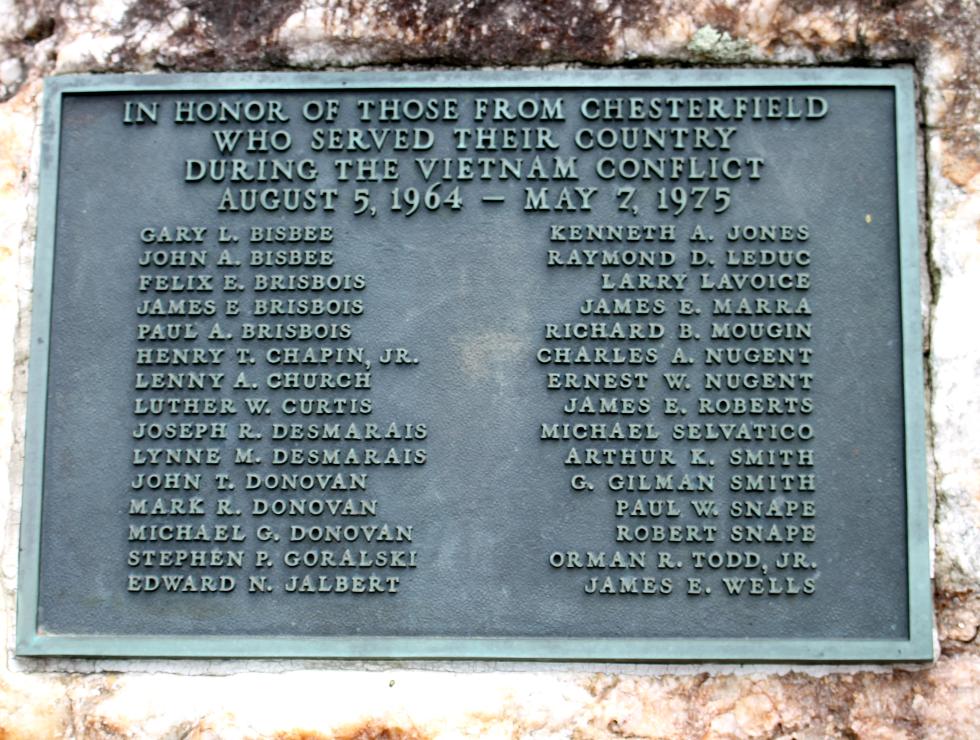 Chesterfield Massachusetts Vietnam War Veterans Memorial