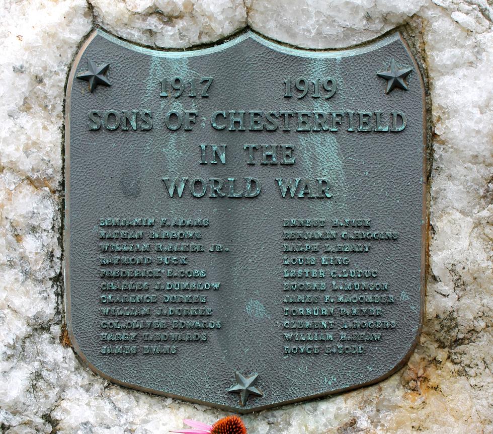 Chesterfield Massachusetts World War I Veterans Memorial