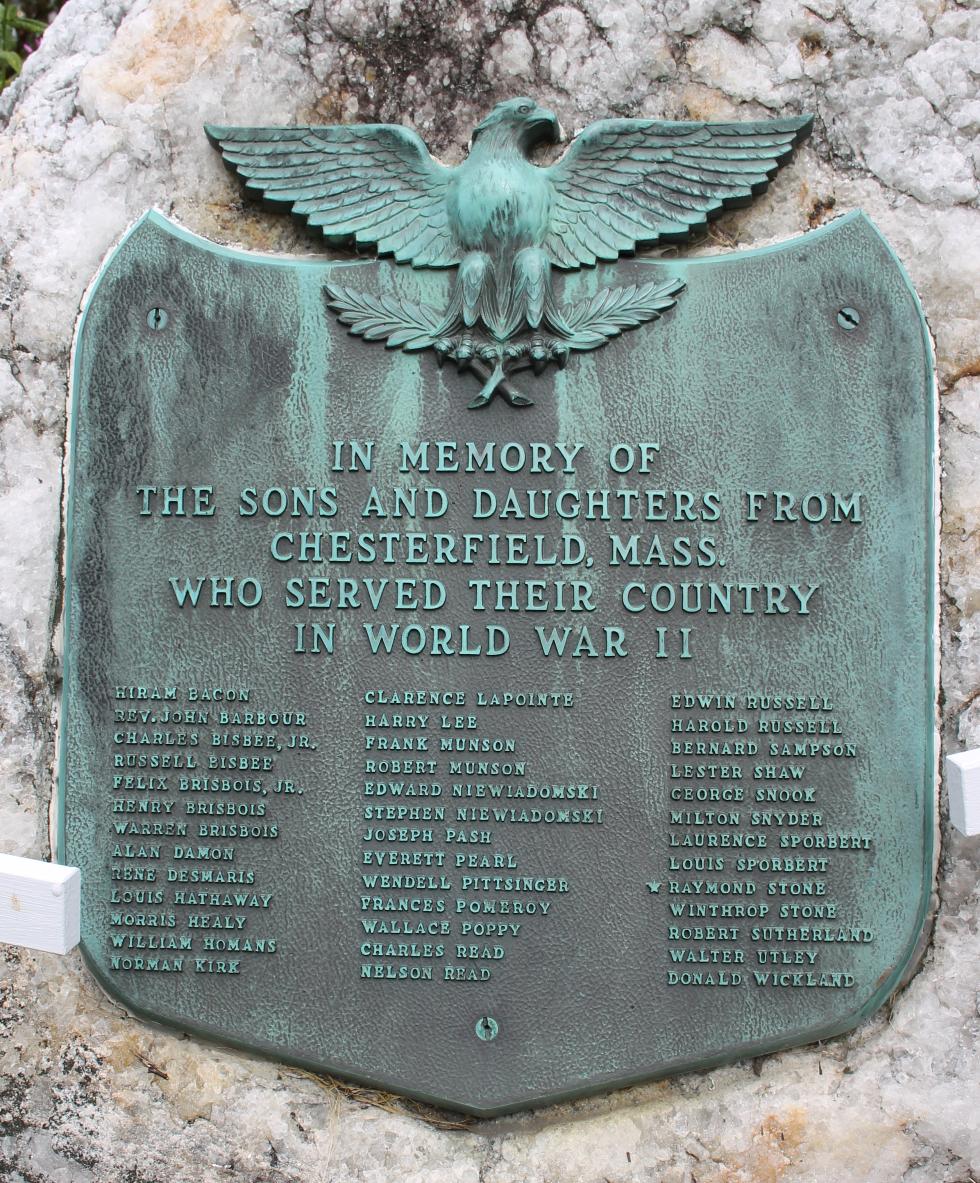 Chesterfield Massachusetts World War II Veterans Memorial