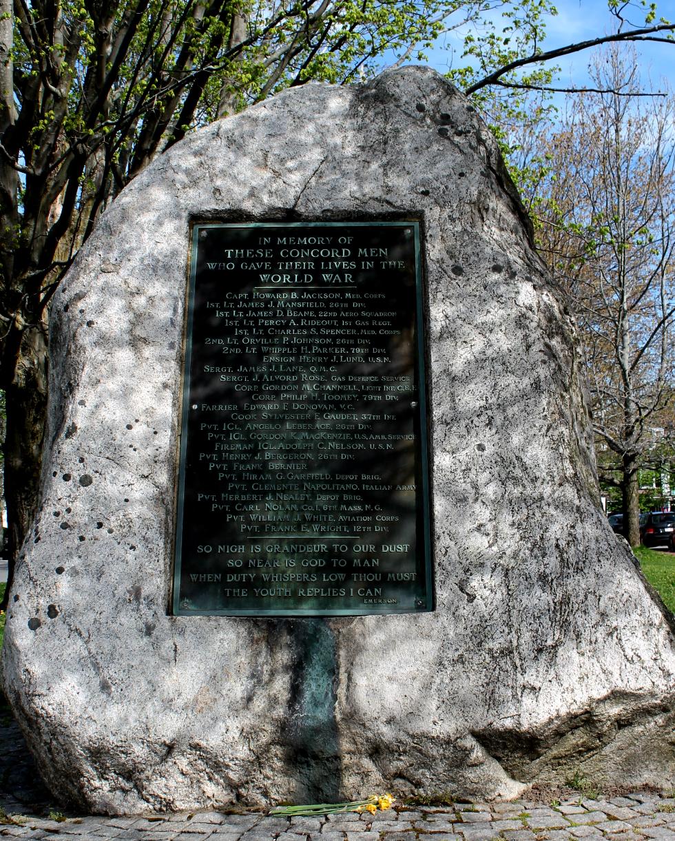 Concord Massachusetts World War I Veterans Memorial