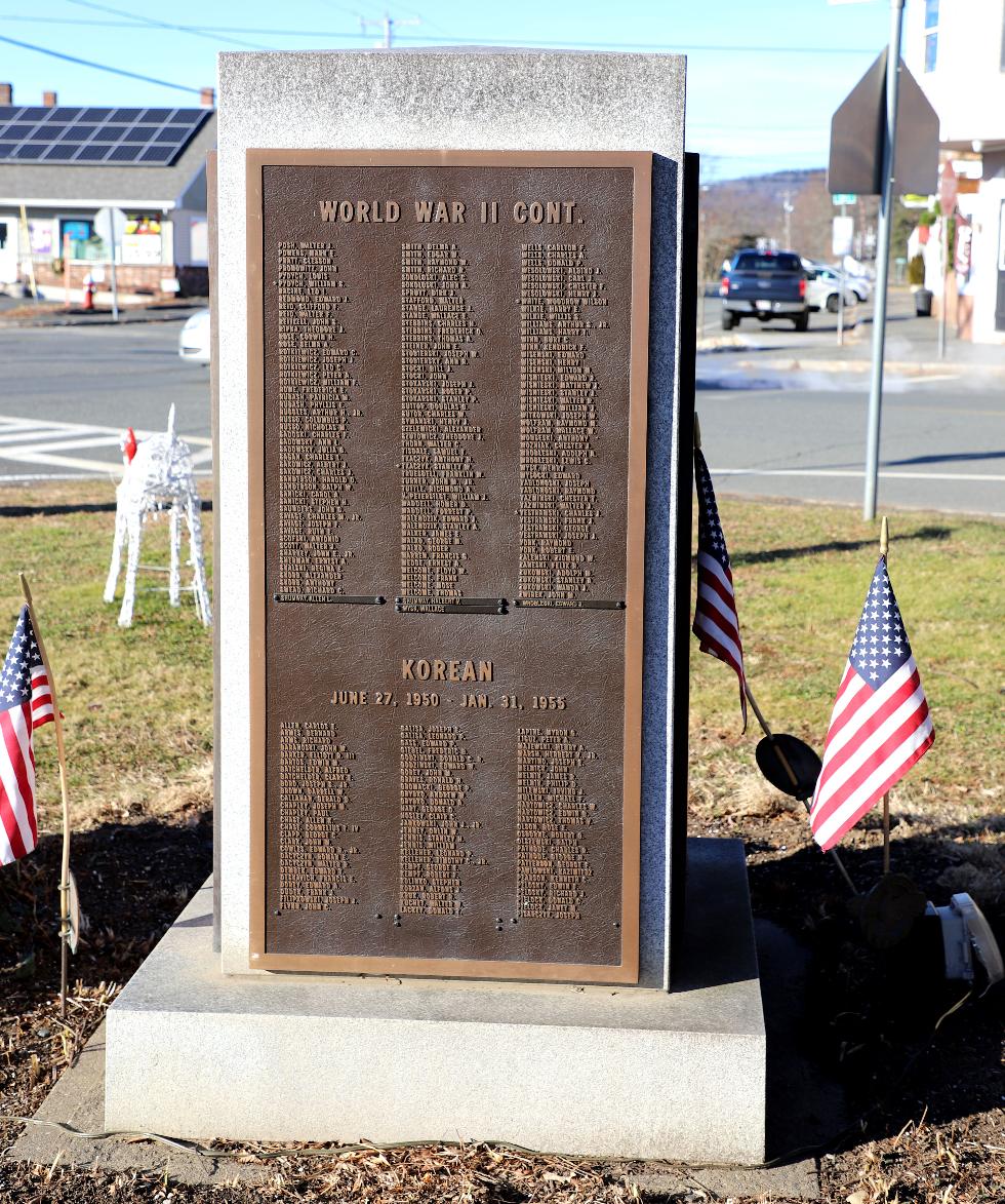 Deerfield Massachusetts World War II & Korean War Veterans Memorial