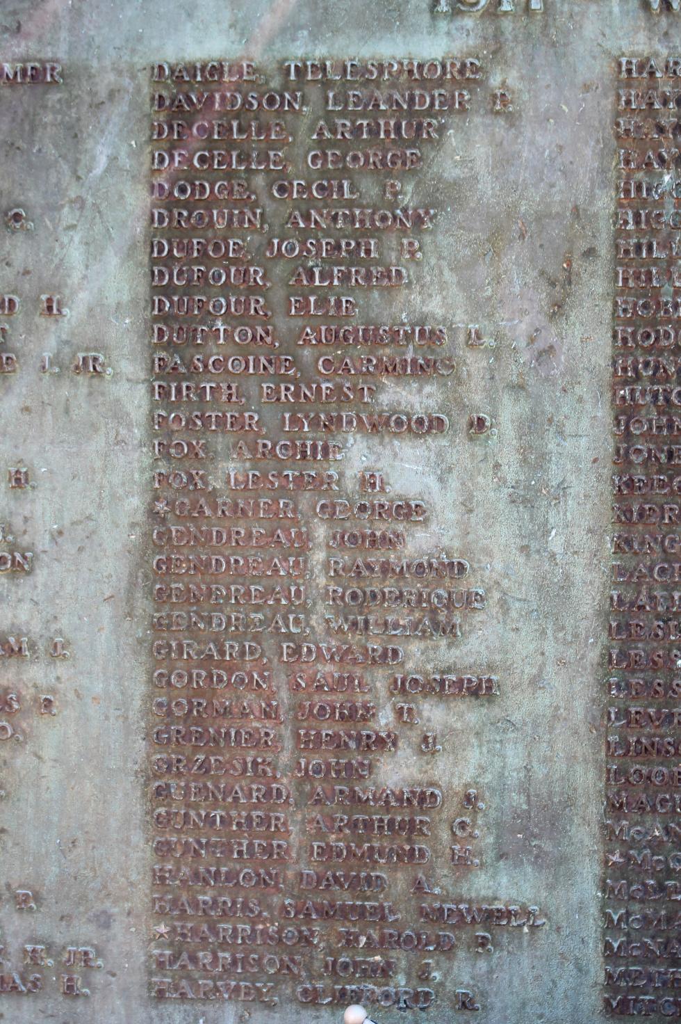 Dracut Massachusetts World War I Veterans Memorial