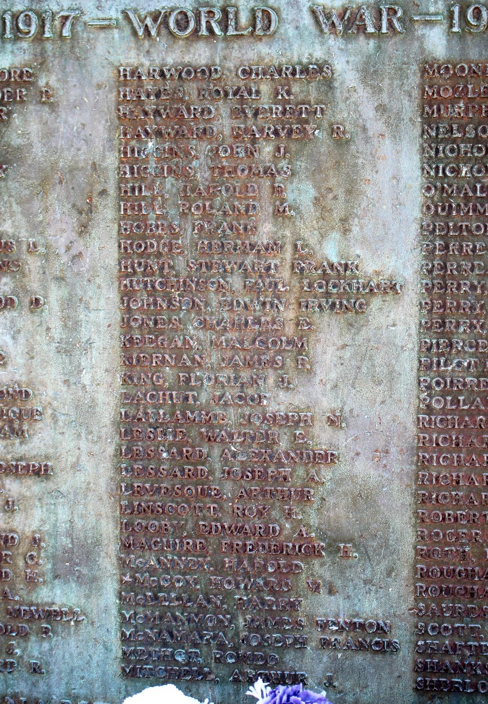 Dracut Massachusetts World War I Veterans Memorial