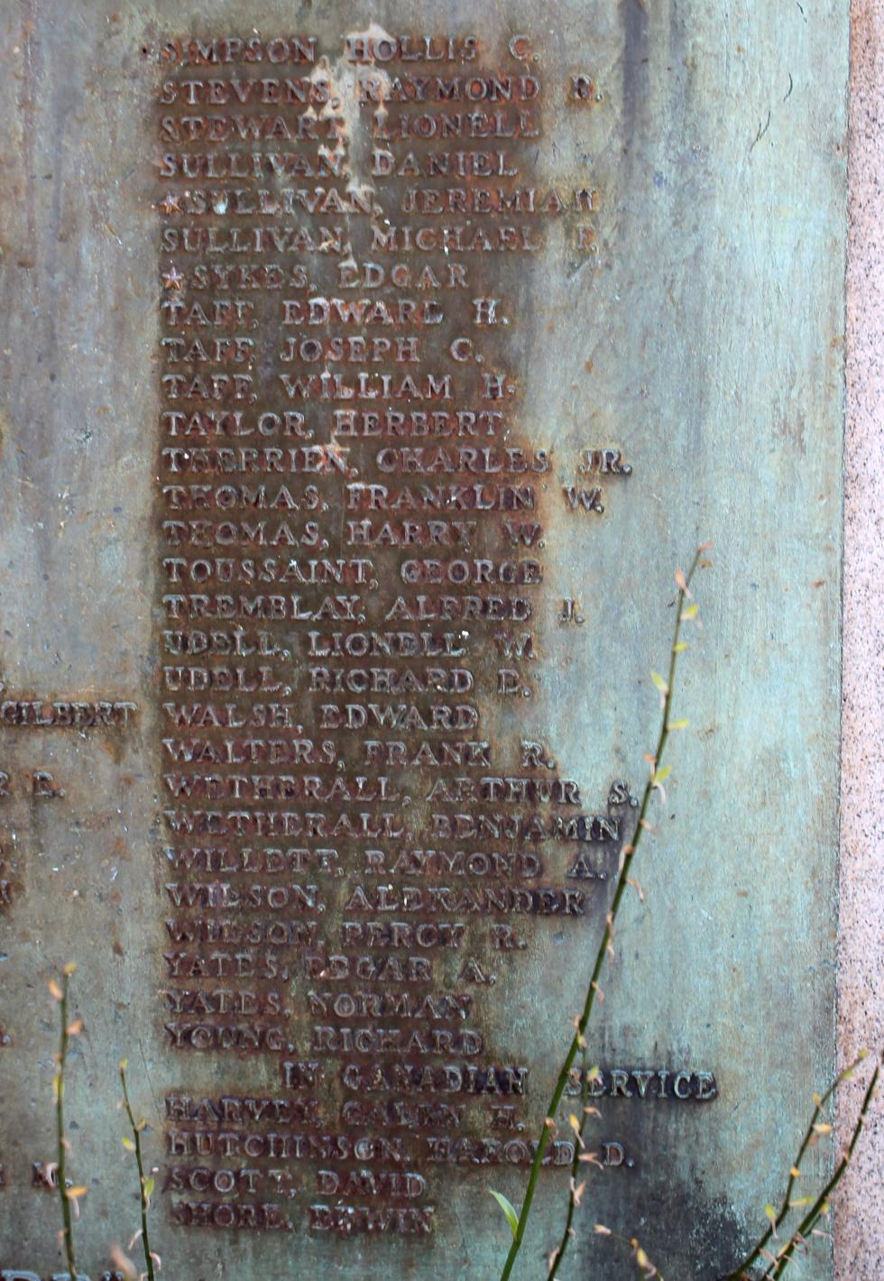 Dracut Massachusetts World War I Veterans Memorial