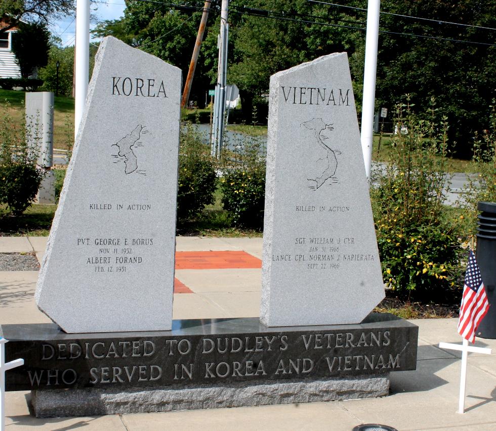 Dudley Massachusetts Korean War and Vietnam War Veterans Memorial