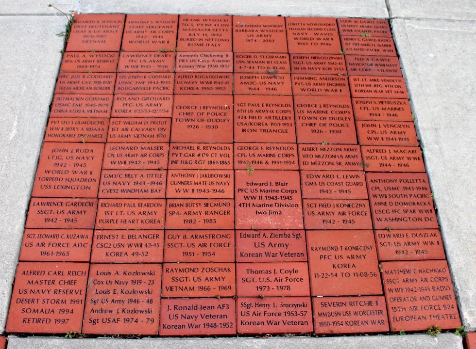 Dudley Massachusetts Veterans Memorial Bricks