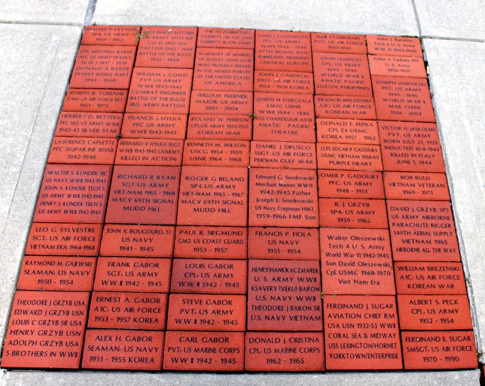 Dudley Massachusetts Veterans Memorial Bricks