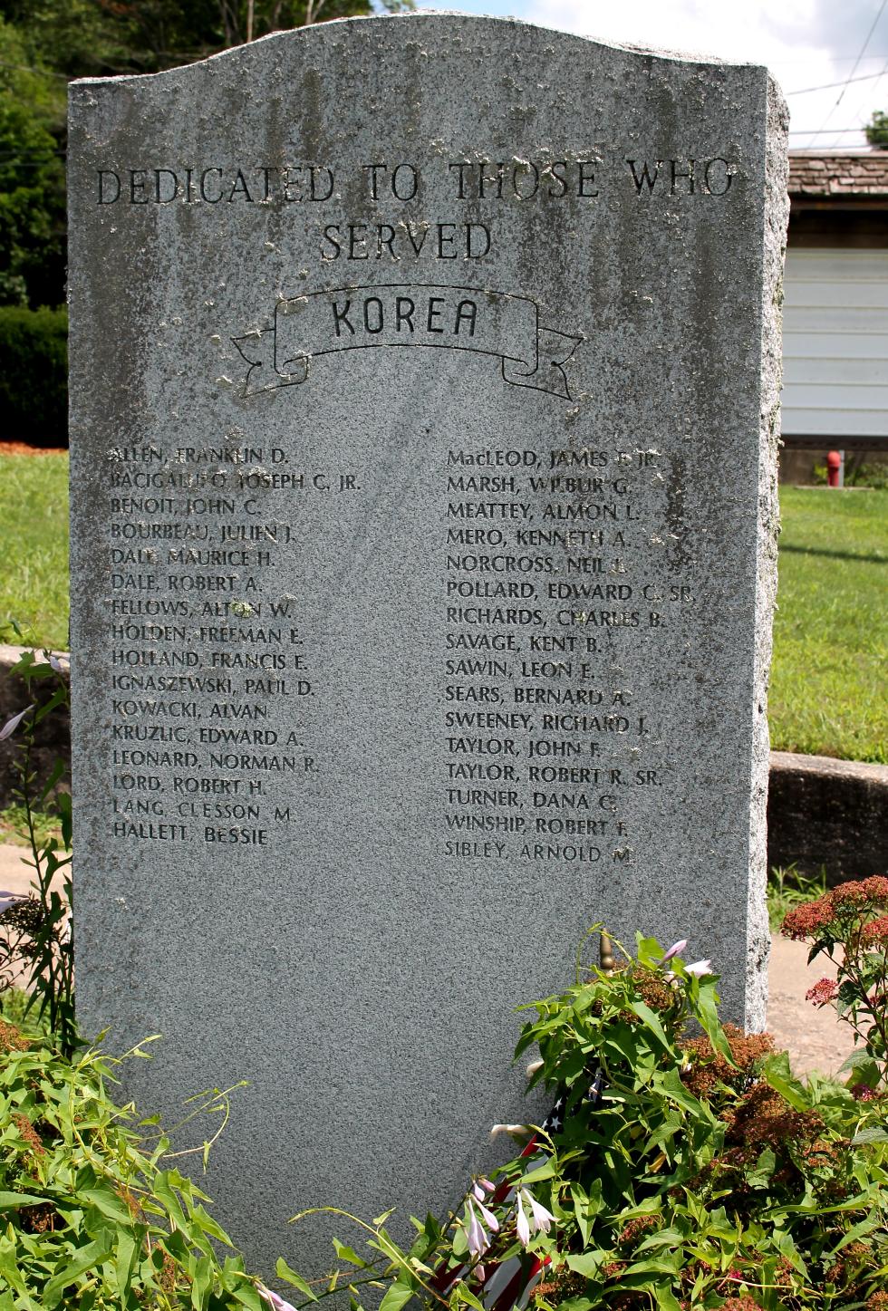 Erving Massachusetts - Korean War Veterans Memorial