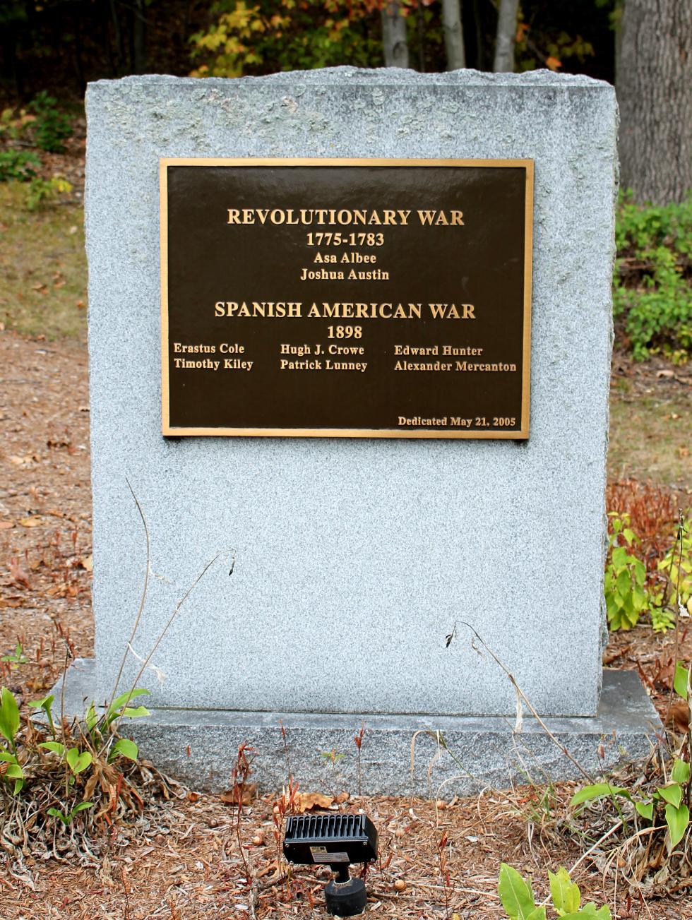 Erving Massachusetts Revolutionary War and Spanish American War Veterans Memorial