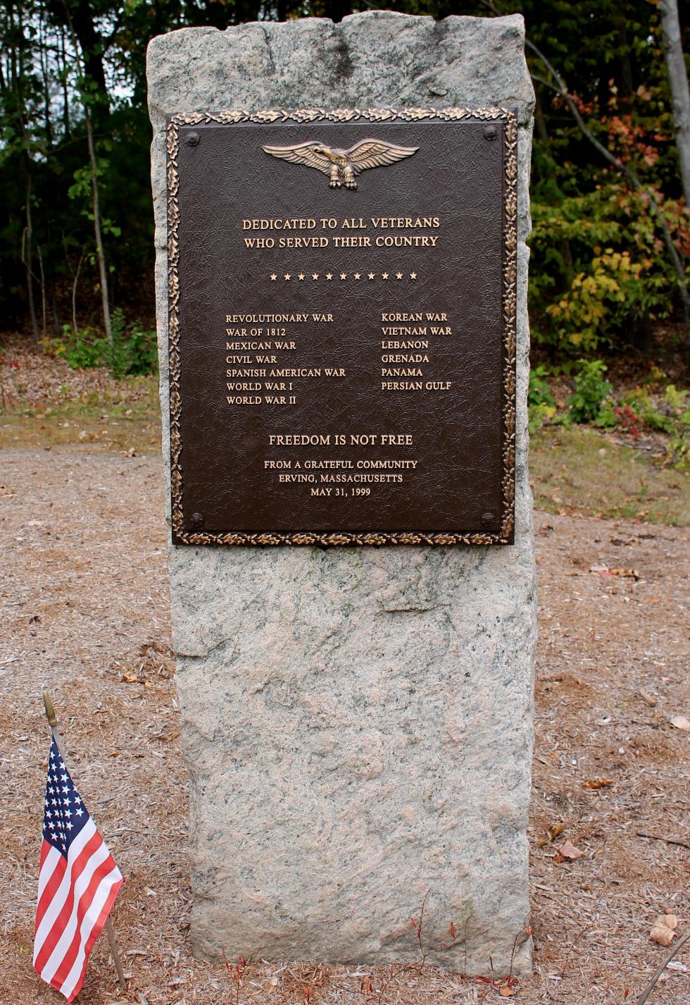 Ertving Massachusetts All Veterans Memorial