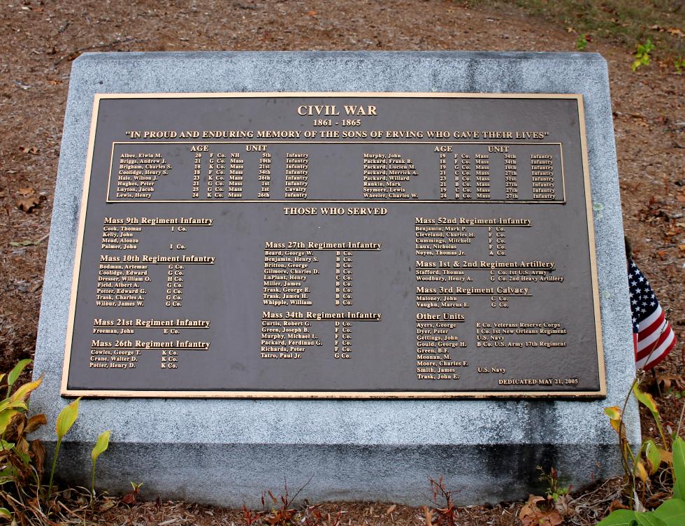 Erving Massachusetts Civil War Veterans Memorial