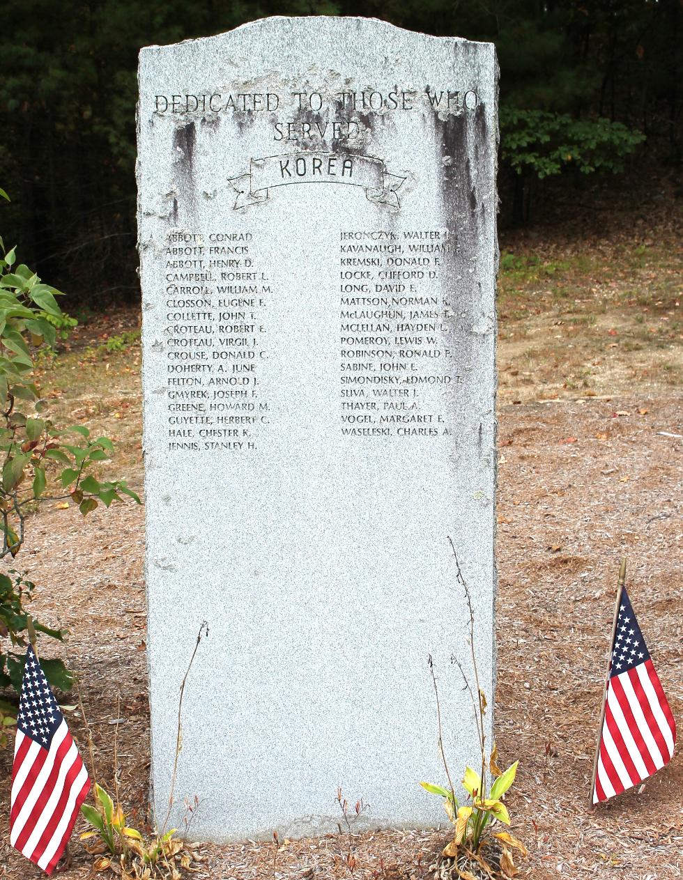 Erving Massachusetts Korean War Veterans Memorial