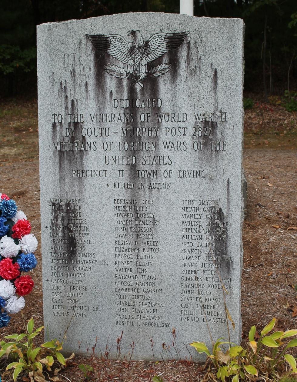 Erving Massachusetts World War II Veterans Memorial