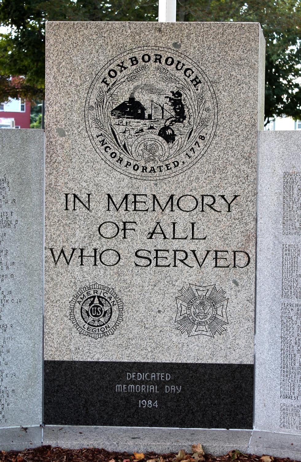 Foxboro Massachusetts Korean & Vietnam War Veterans Memorial