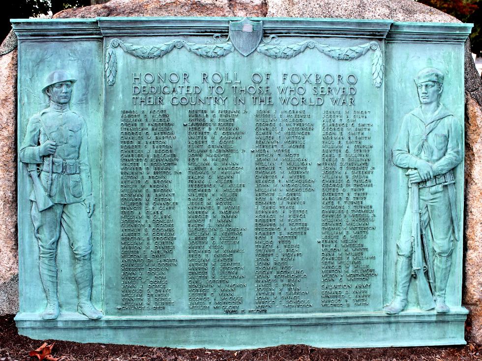 Foxboro Massachusetts World War I Veterans Memorial