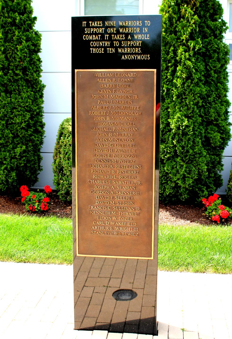 Framongham Massachusetts MetroWest Vietnam War Veterans Memorial