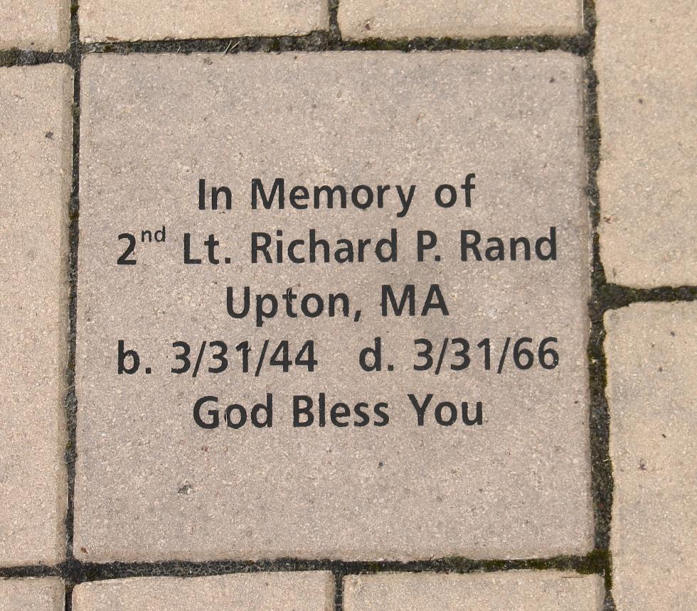 Framongham Massachusetts MetroWest Vietnam War Veterans Memorial - 2nd Lt Richard P Rand