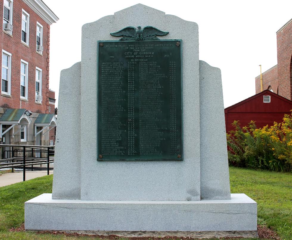 Gardner Massachusetts World War II Veterans Memorial