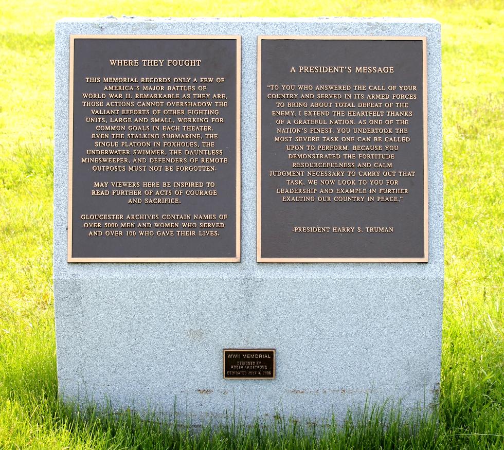 Gloucester Massachusetts World War II Veterans Memorial