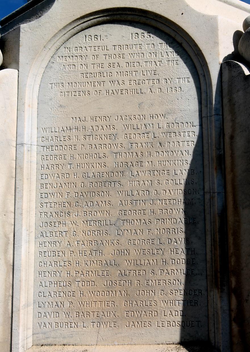 Haverhill Massachusetts Civil War Veterans Memorial